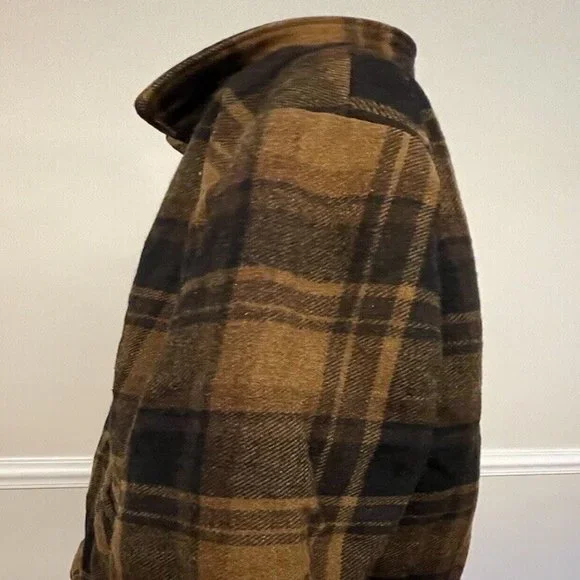 Men's WOOL SHEEPSKIN Plaid Coat LAND-N-LAKES Coat Vintage Men's Sheepskin Jacket